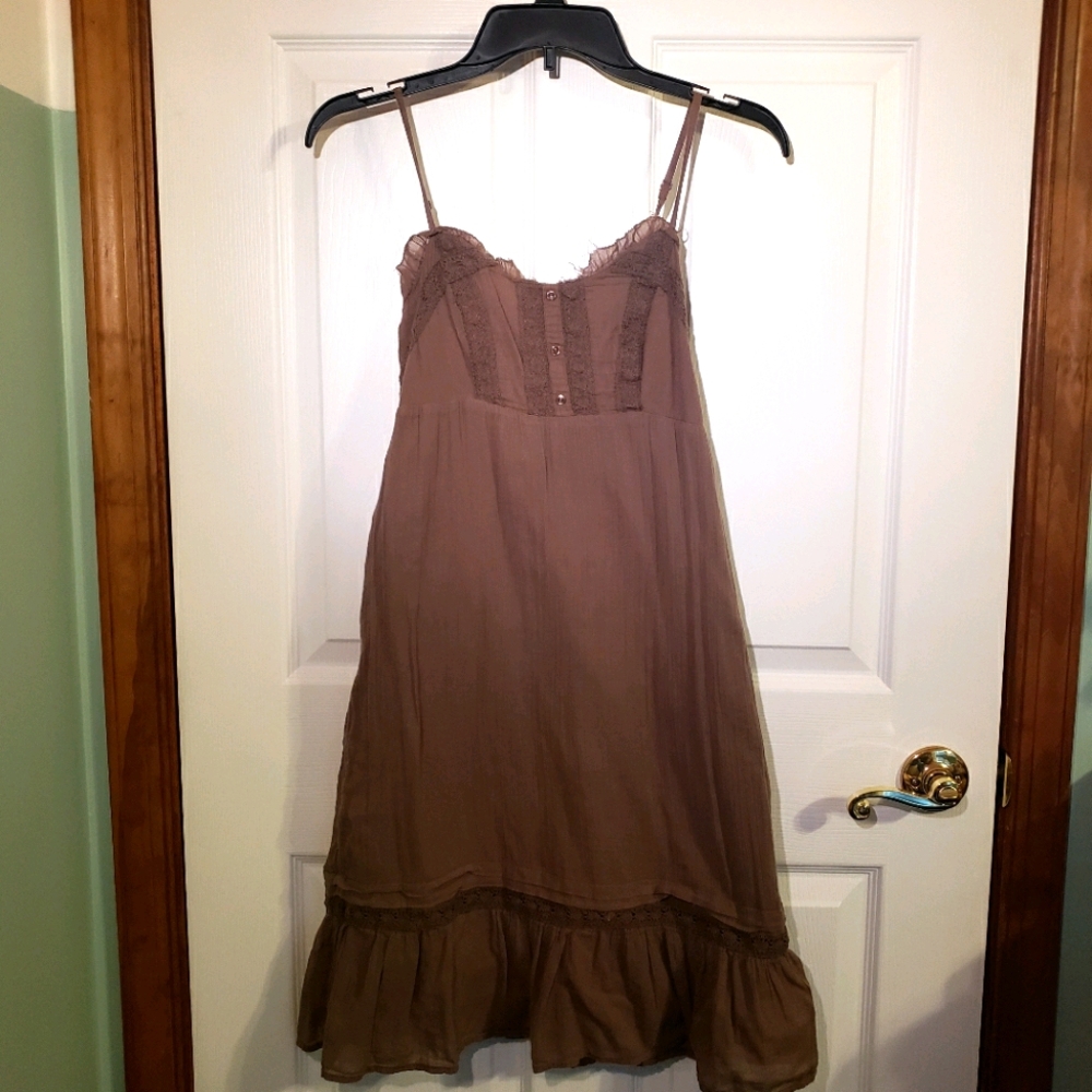 Shabby Chic 100% cotton brown strappy Sun dress